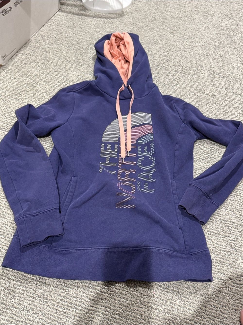 The North Face Purple Hoodie with Pink Hood Lining